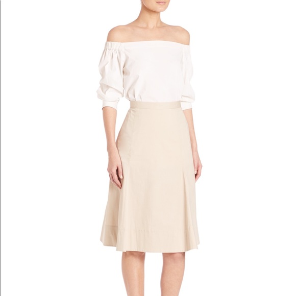 Theory Tops - Theory Joscla Light Poplin Off-The-Shoulder Top L
