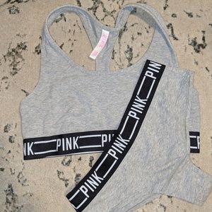 Pink bra panty set