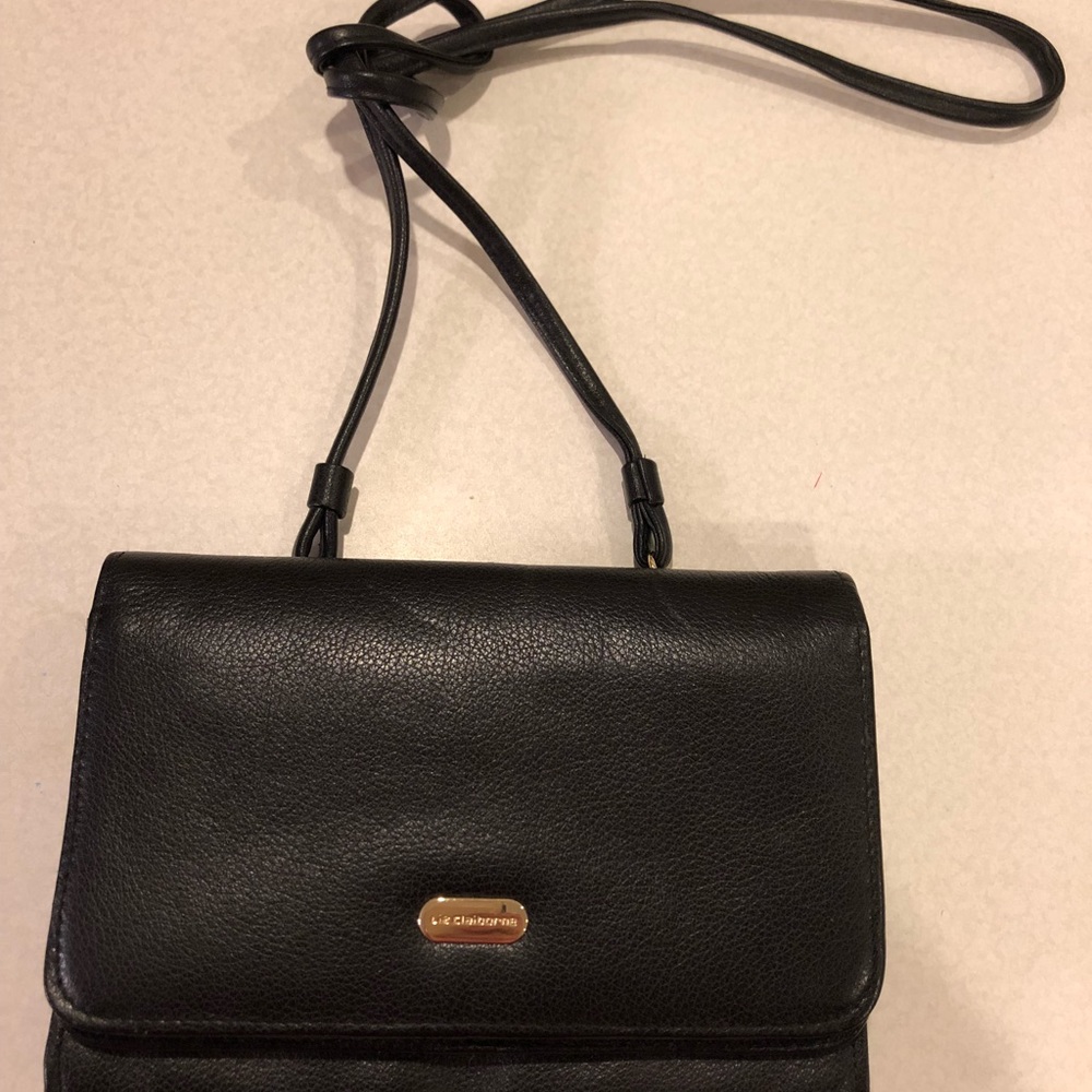 New Black Leather Liz Claiborne Wallet Wristlet