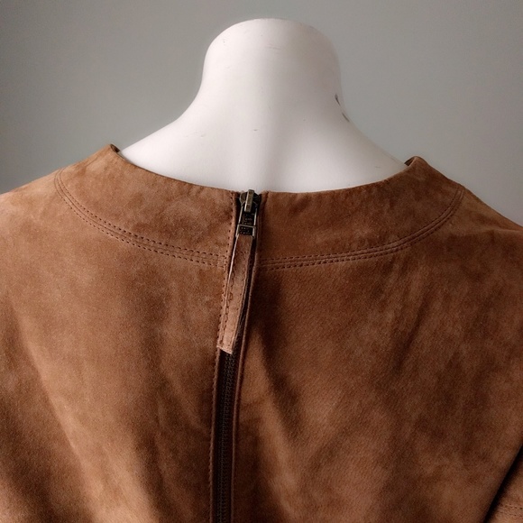 HP ❤️ Neiman Marcus Suede Shift Boho Minidress M - Picture 7 of 8