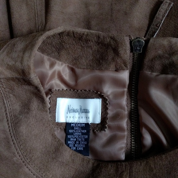 HP ❤️ Neiman Marcus Suede Shift Boho Minidress M - Picture 8 of 8