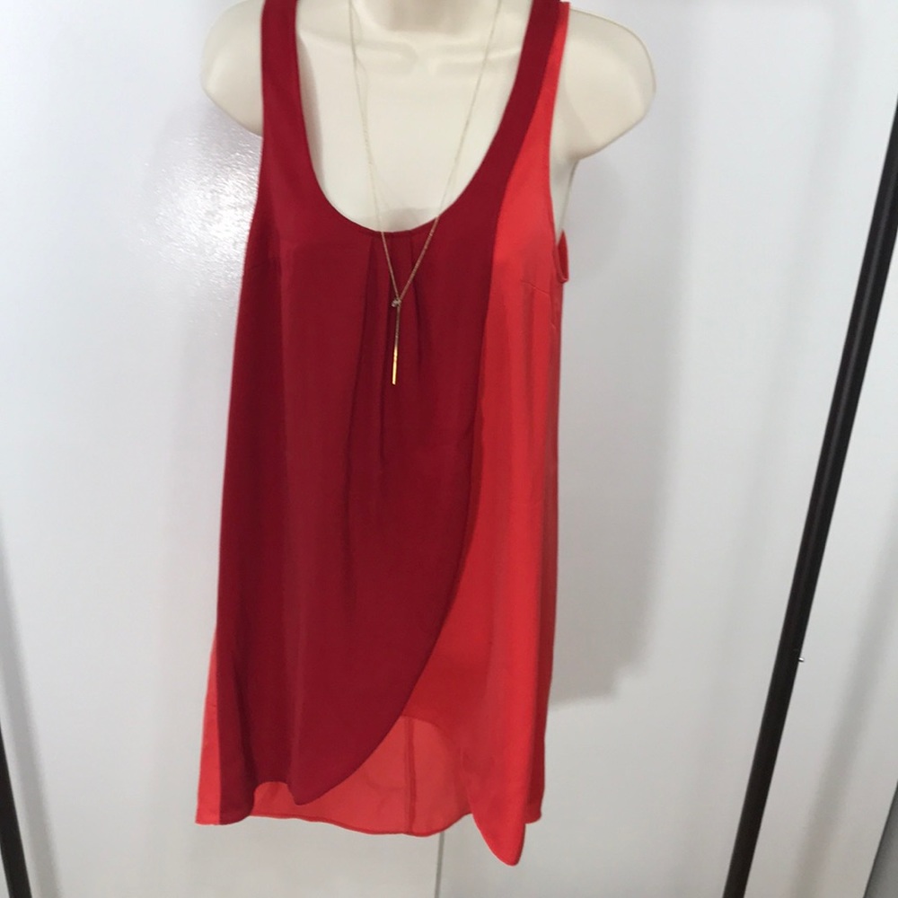 Silence + Noise Asymmetrical hem color-block dress