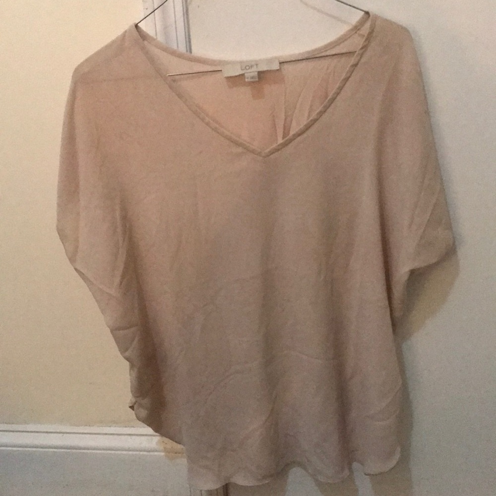 LOFT SHEER CREME TEE SIZE M