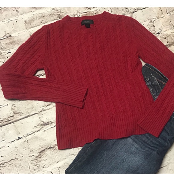 Express Sweaters - EXPRESS RED MARINO WOOL/CASHMERE BLEND SWEATER