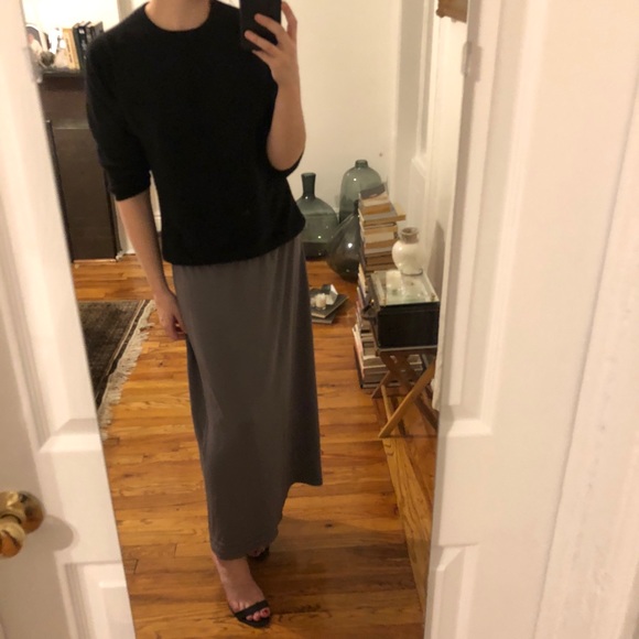 Vintage J. JILL Grey Mesh Strapless Midi Tube Dress / Maxi Skirt 90s Grunge - M - Picture 14 of 16