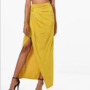 Boohoo citrine maxi skirt