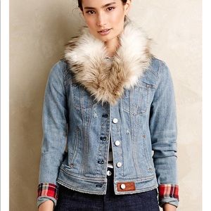 Pilcro Faux Fur Denim Jacket
