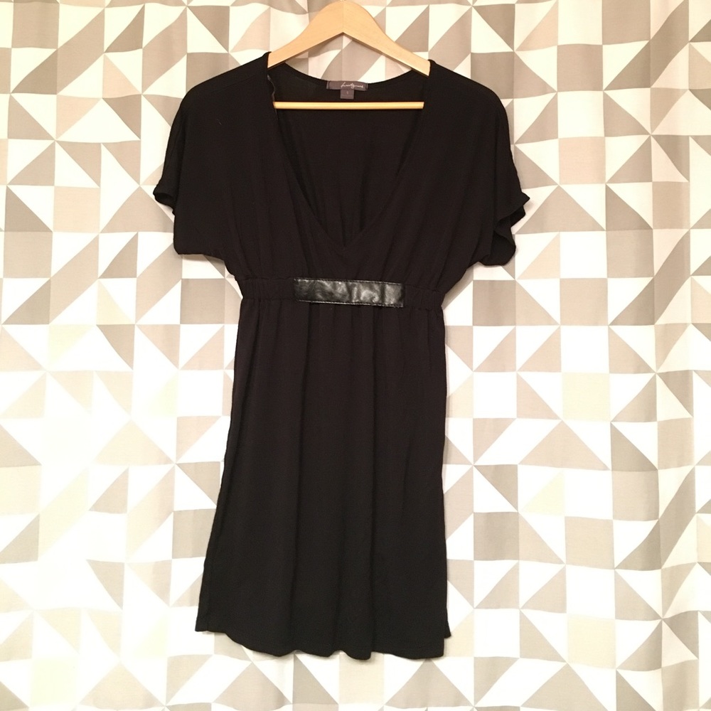 Little black dress - mid thigh, deep v neck