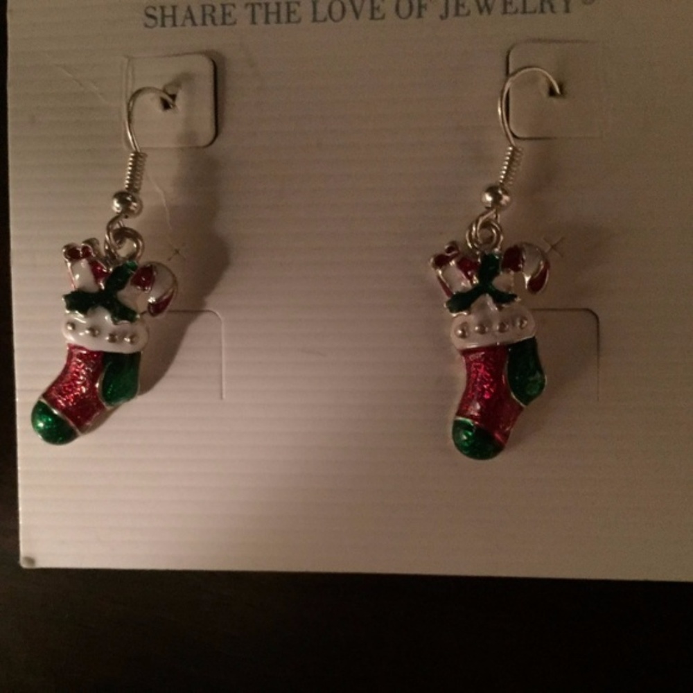 NEVER WORN Holiday Stocking Earrings