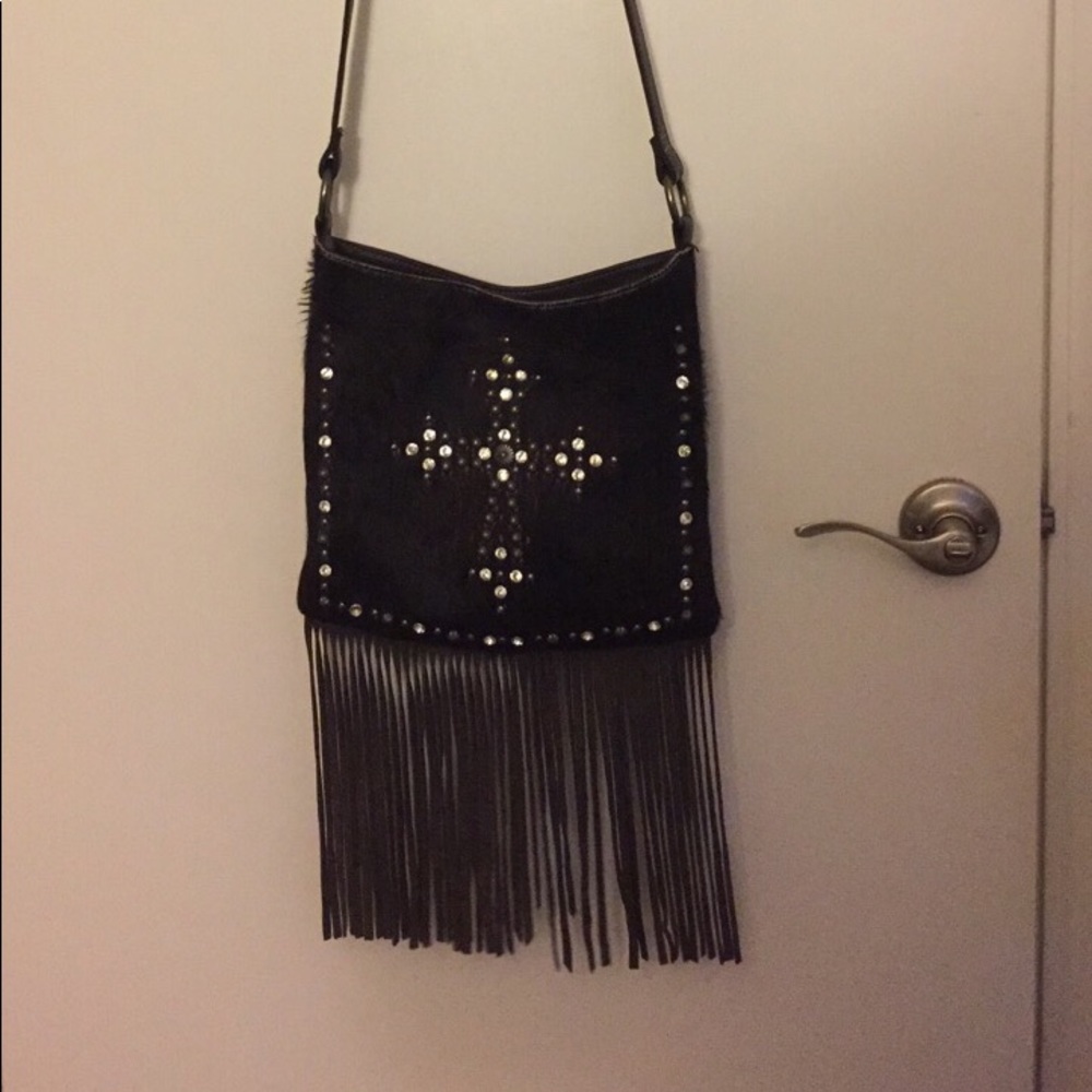 Shyanne shoulder cow hide purse