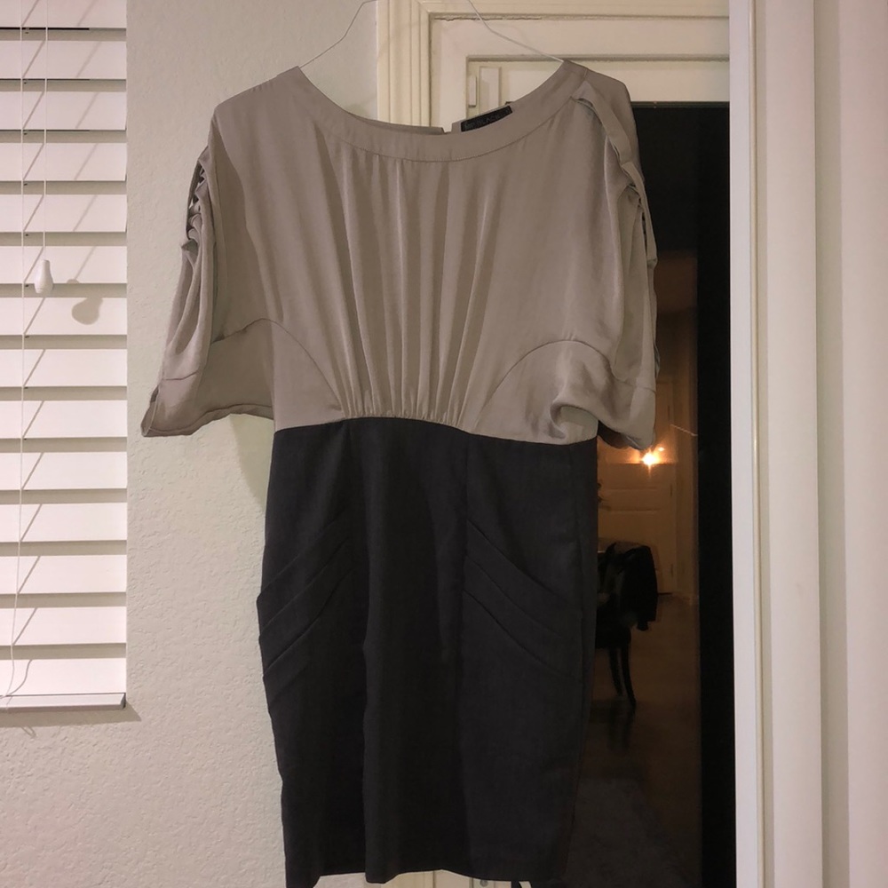 Taupe and grey dress
