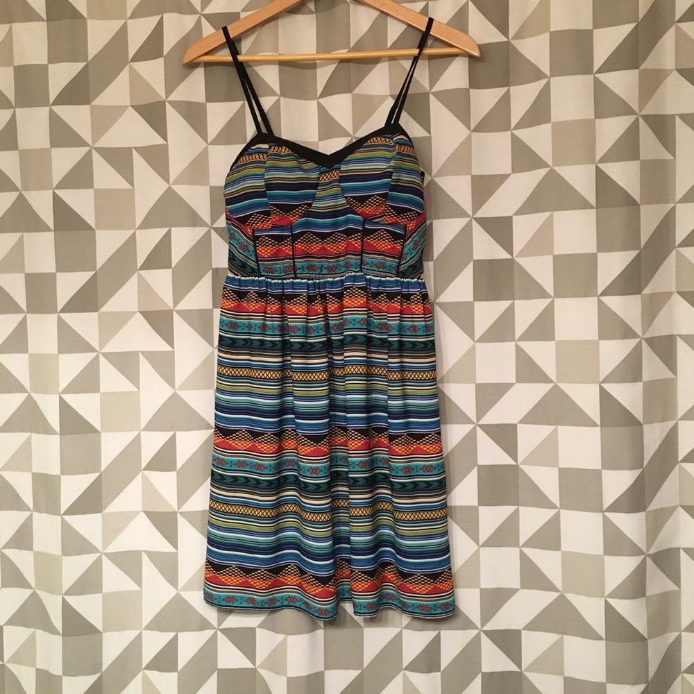 Colorful southwest style printed dress