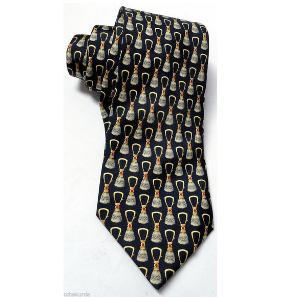 Burberry Other - BURBERRYS SILK Tie Necktie Black Gold Burberry