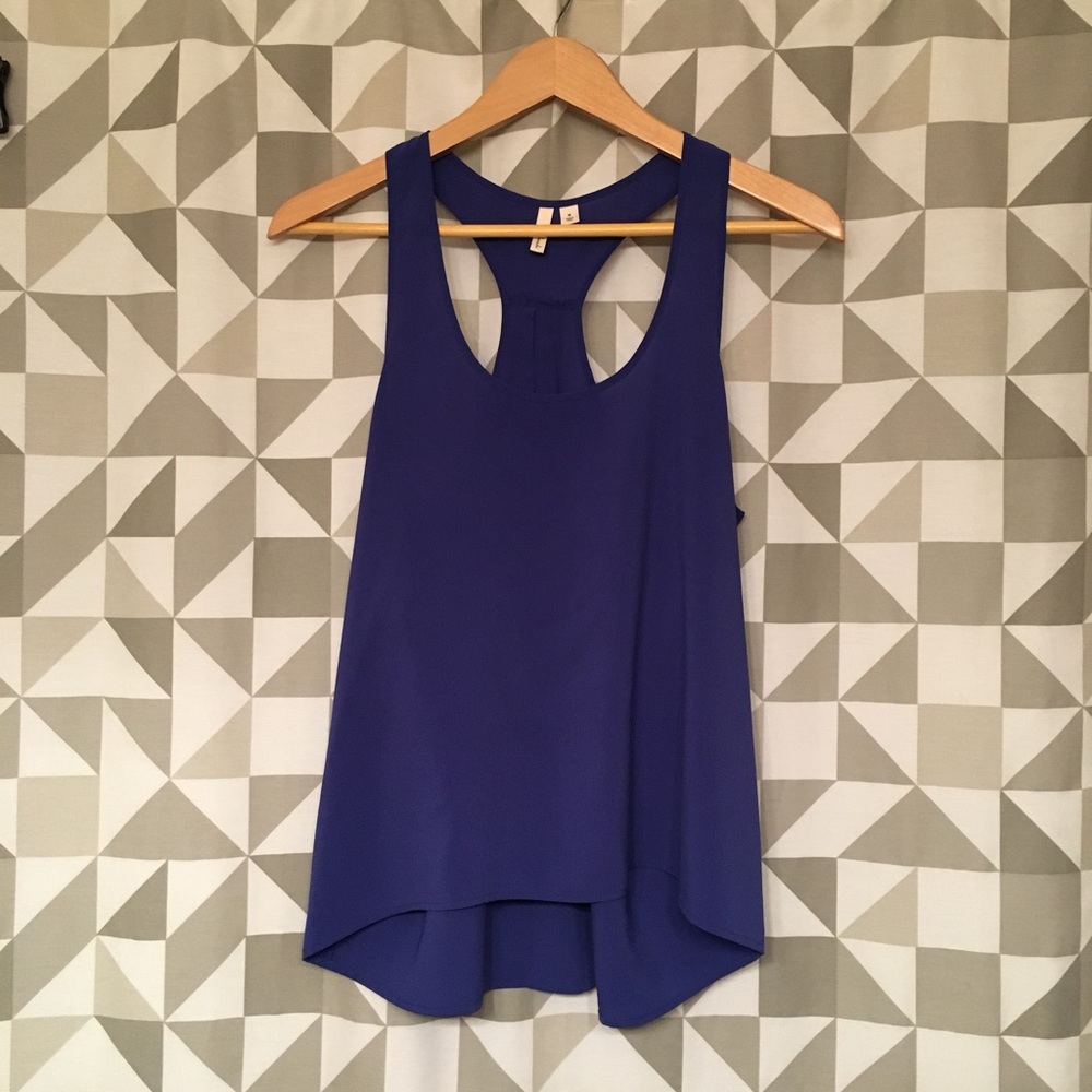 Royal blue racerback blouse