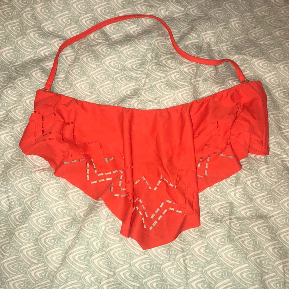 red bathing suit top