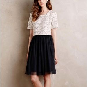 Anthropologie Grey Laced Tulle Dress