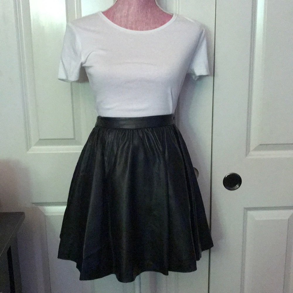 H&M black leather skirt