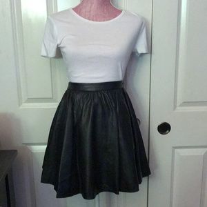 H&M black leather skirt