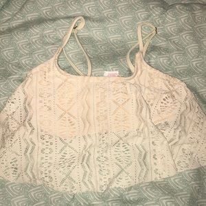 cream bikini top