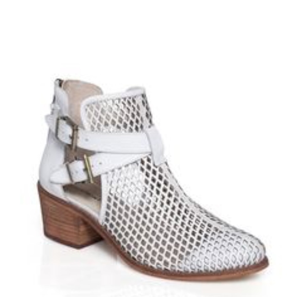 white perforated booties