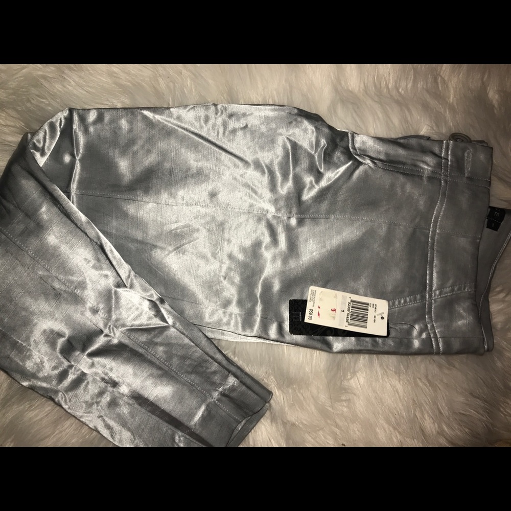 Silver silk pants