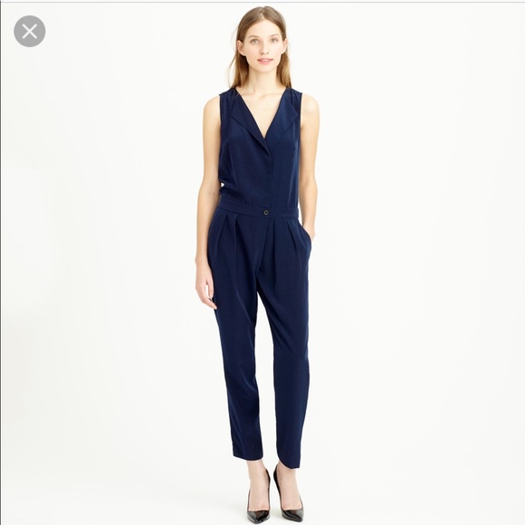 J crew navy jumpsuit Clearance