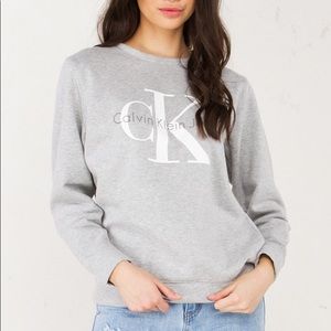 Calvin Klein Logo Grey White Sweatshirt M