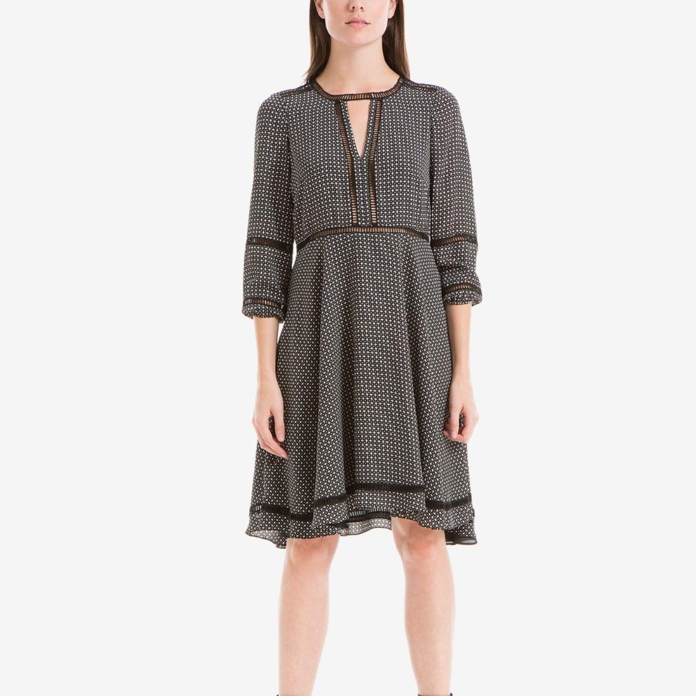 Max Studio Printed Crochet-trim Dress