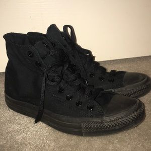 all black high top converse