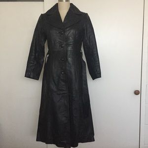 Vintage Full Length Leather Trench Coat