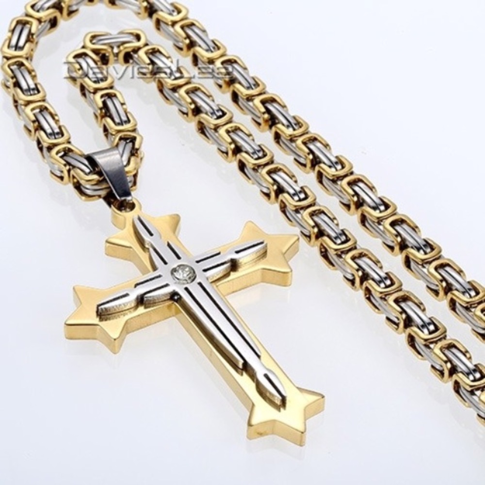 Cross gold chain