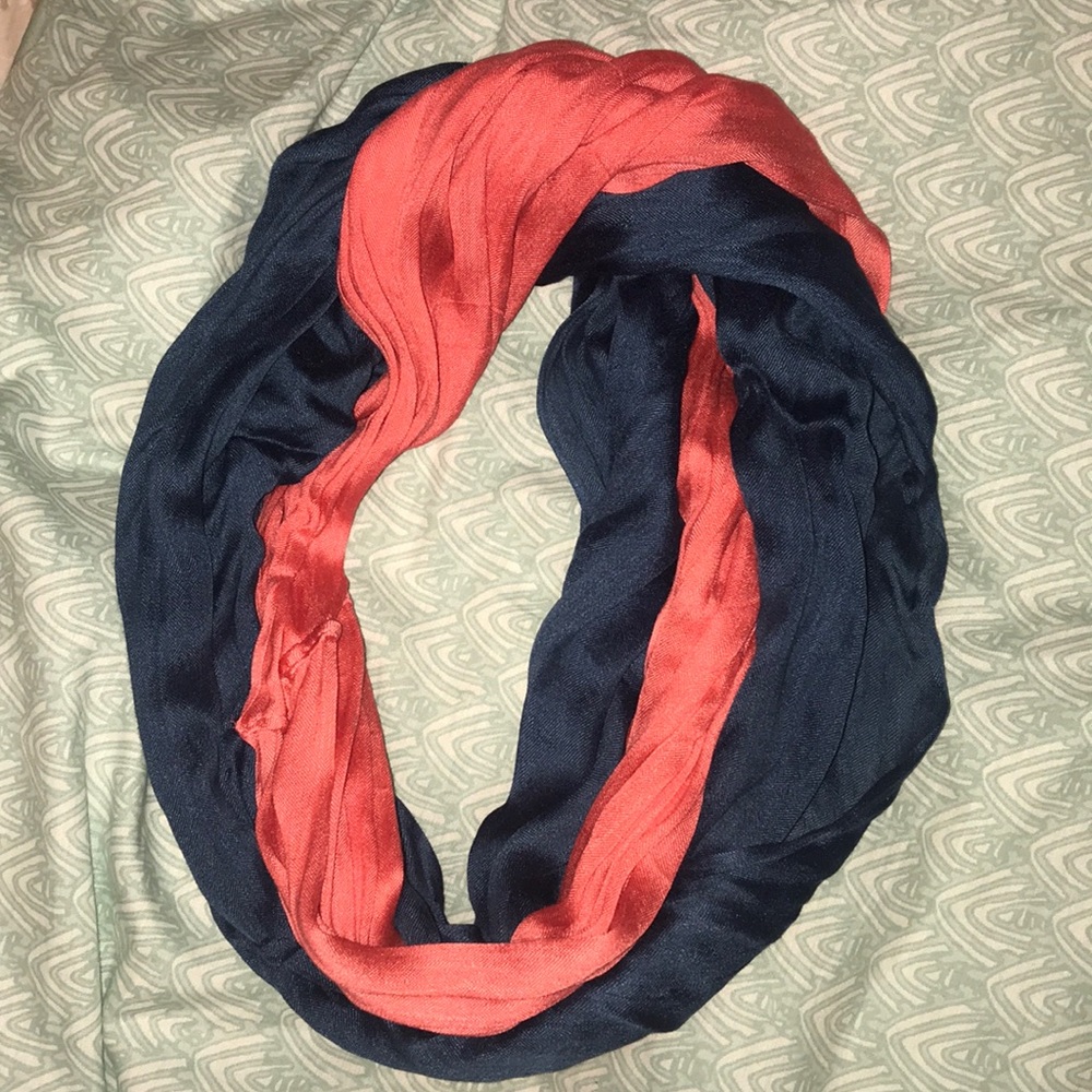 pink and blue infinity scarf