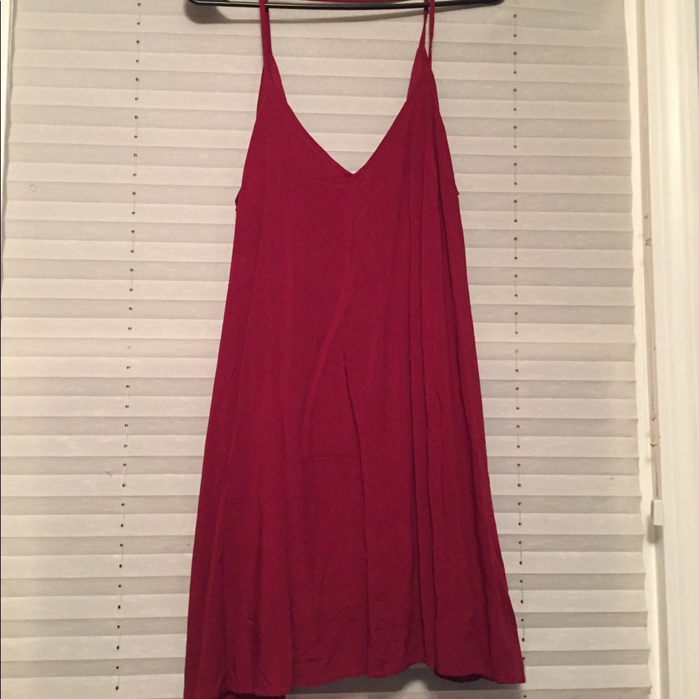 Flowy red tank top slip dress