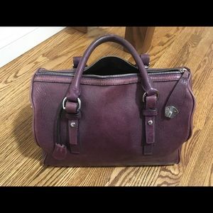 Tumi leather doctor satchel handbag purple medium
