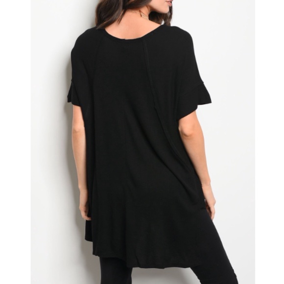 Waffle knit hi-low top - Picture 2 of 2