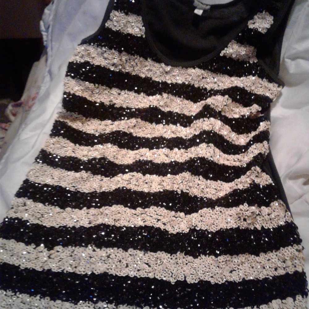 J. Crew striped sequin tank top small