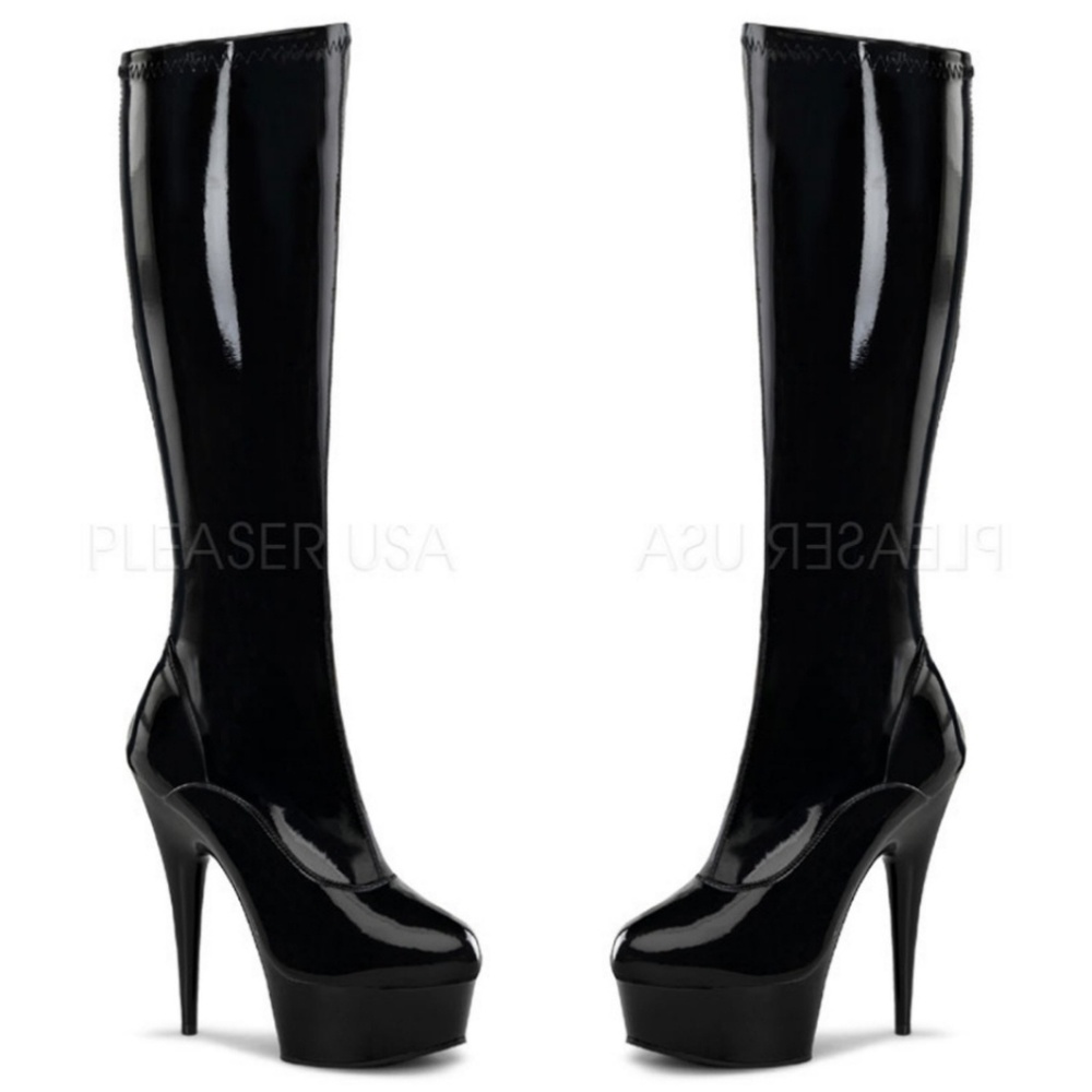 Platform Knee High Heel Boots