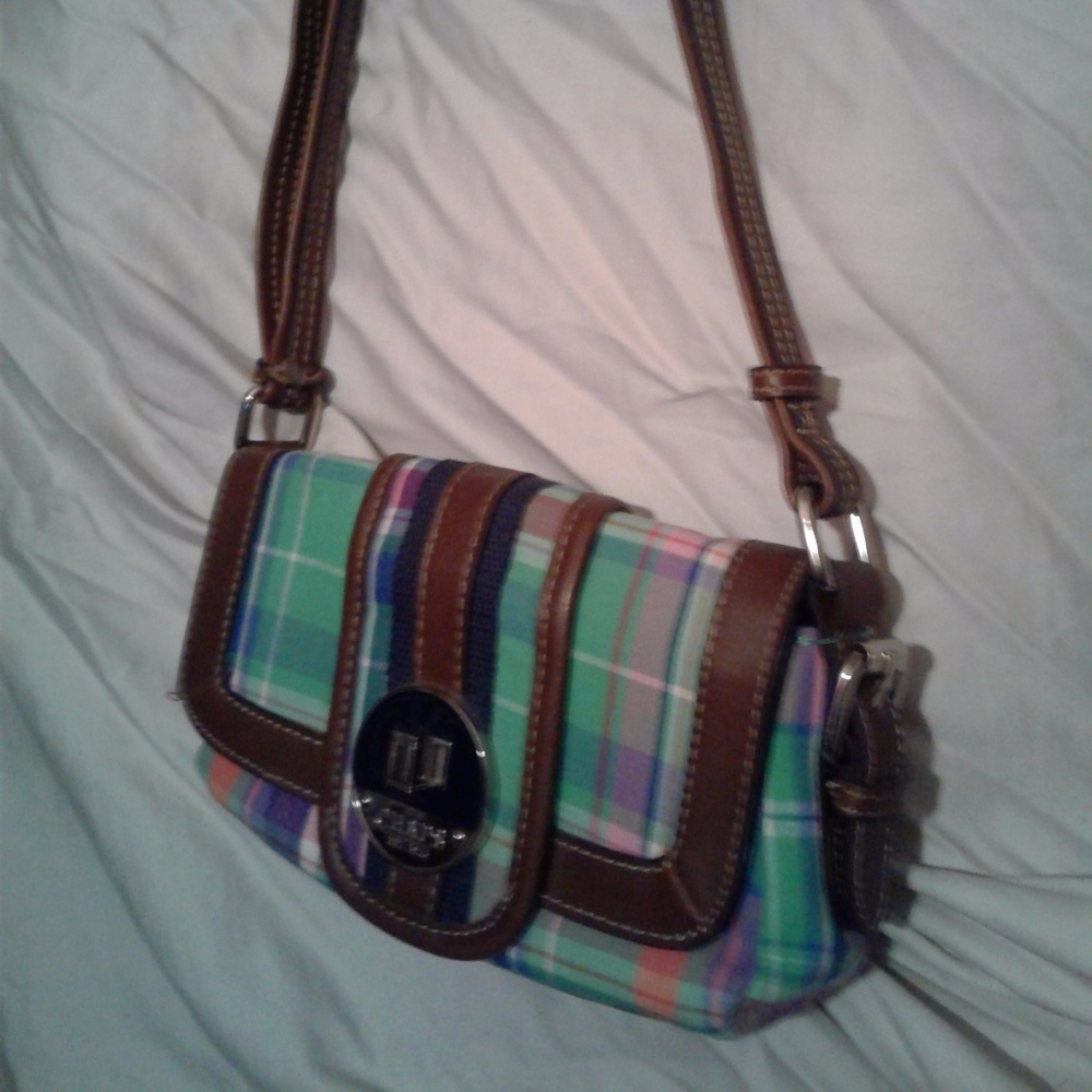 Ralph Lauren Chaps plaid pattern purse.