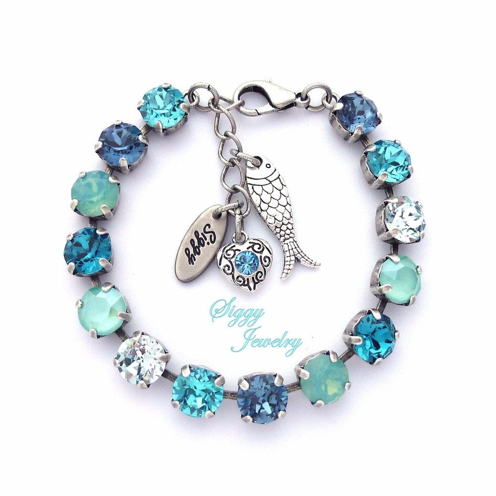 KAI Swarovski® Crystal Bracelet, 8mm Aqua Blue