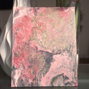 ORIGINAL Abstract Canvas Painting Rose Gold & Pink