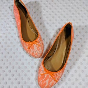 J. Crew neon orange flats