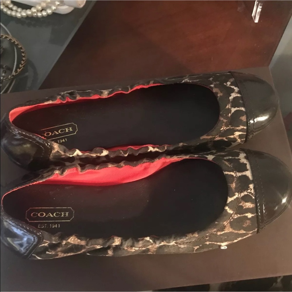 Coach Cheetah Print Ballets Shoes