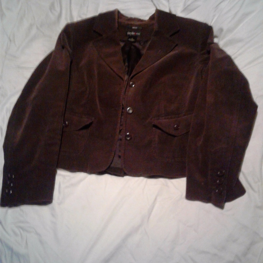 Style & Co. Corduroy Brown Jacket size 14