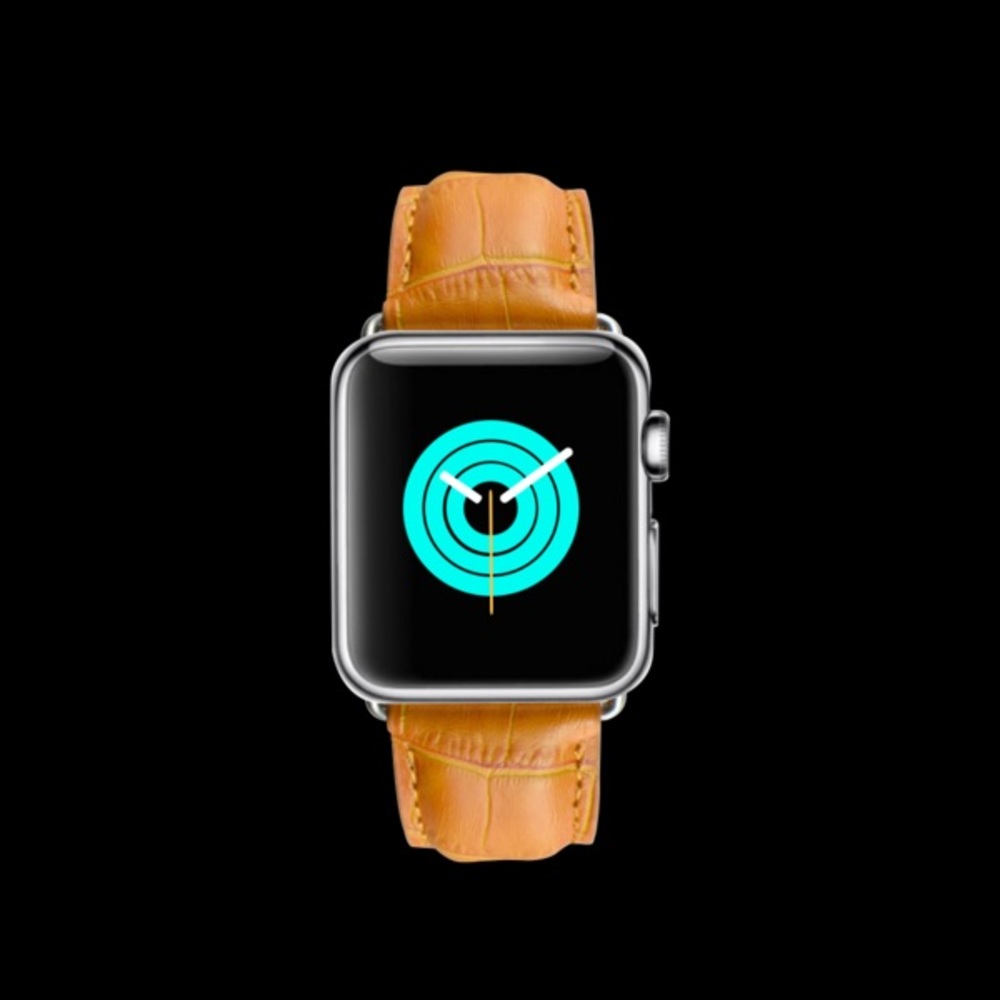 Tan Crocodile Leather 42mm Apple Watch band