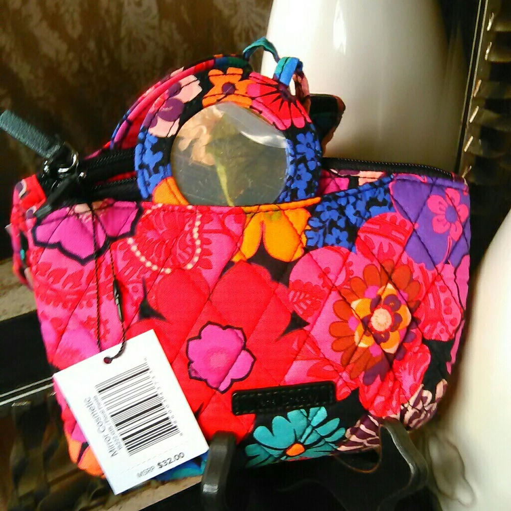 Vera Bradley Mirror and Cosmetic Bag