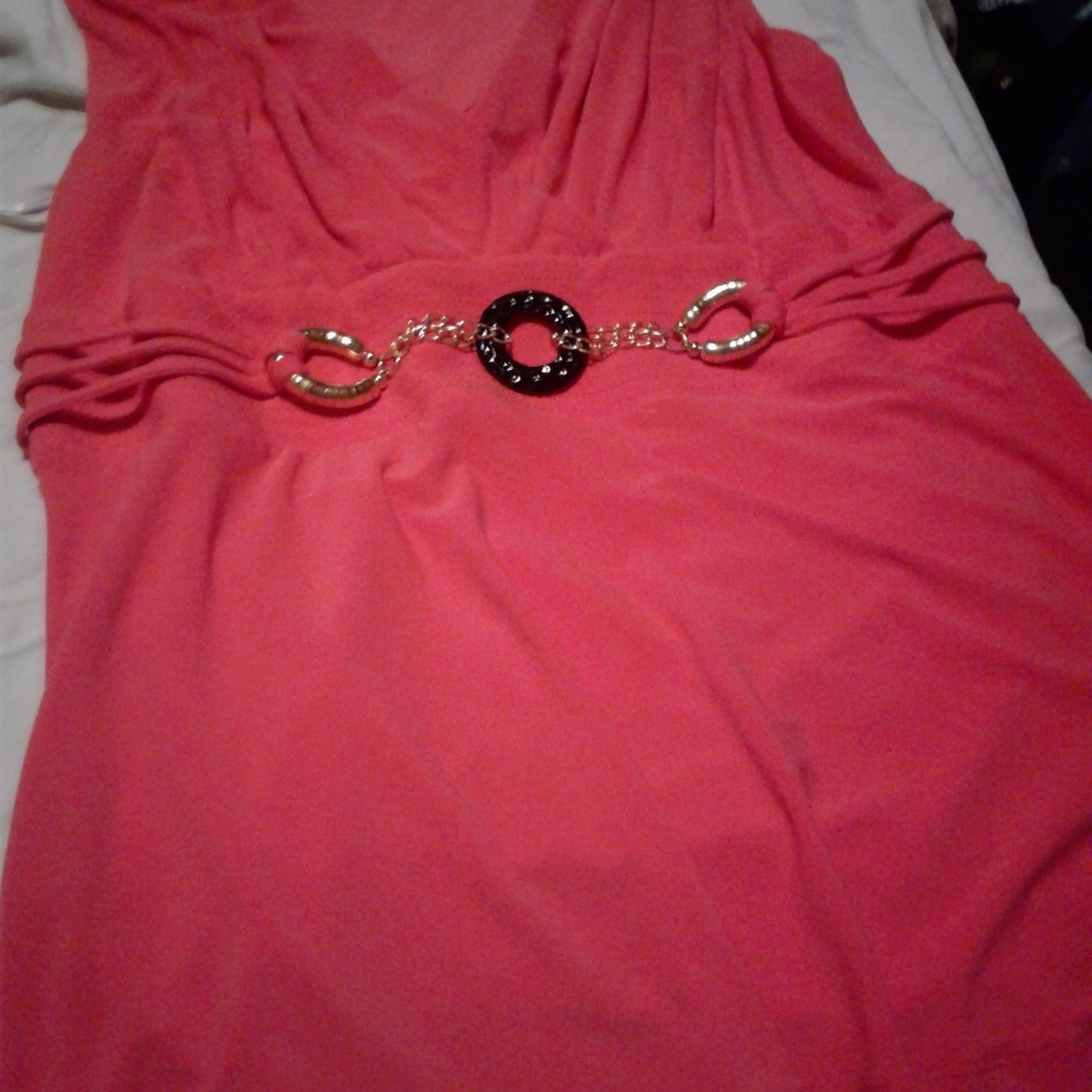 Dusak designer tank orange with jewelry belt.