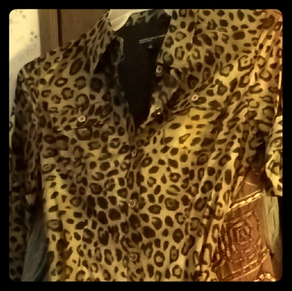 Dress Leopard print Button front  NEW
