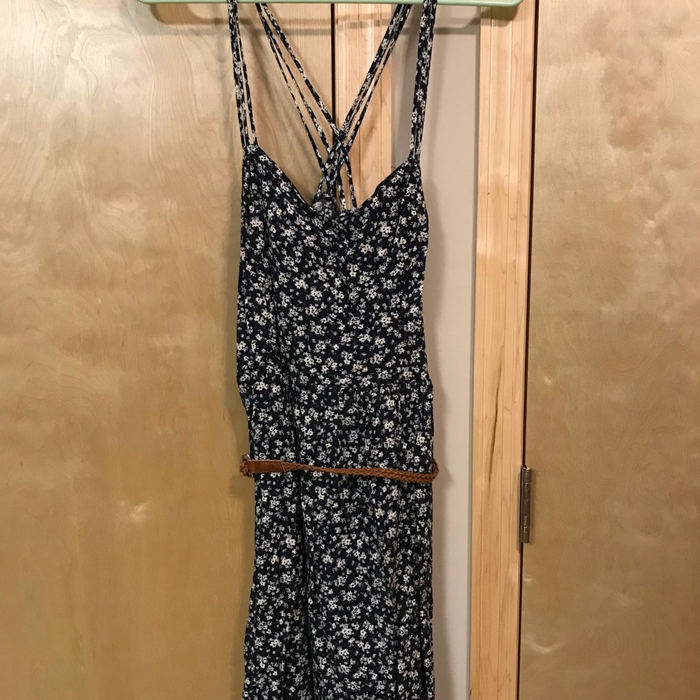 Navy dress with belt