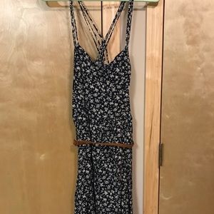 Navy dress with belt