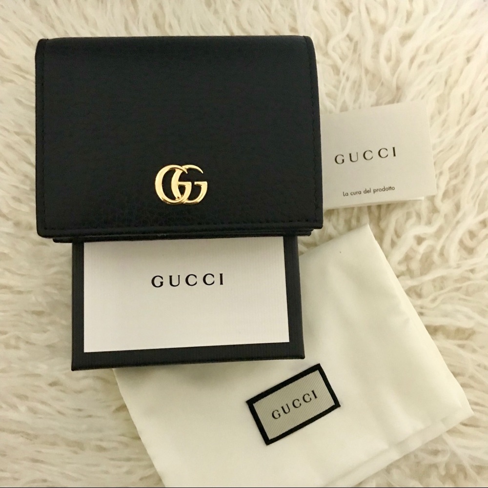 New Gucci Marmont black leather wallet
